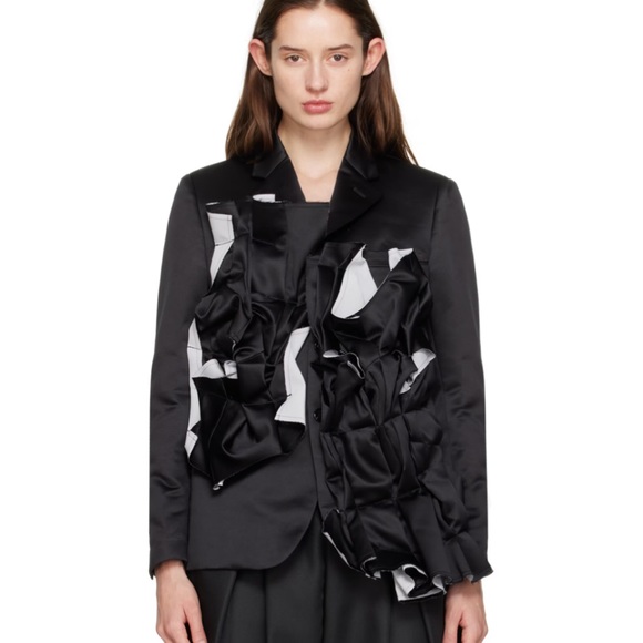 Preowned w/ tags AUTHENTIC COMME DES GARÇONS WOMEN BLAZER BLACK SIZE MEDIUM